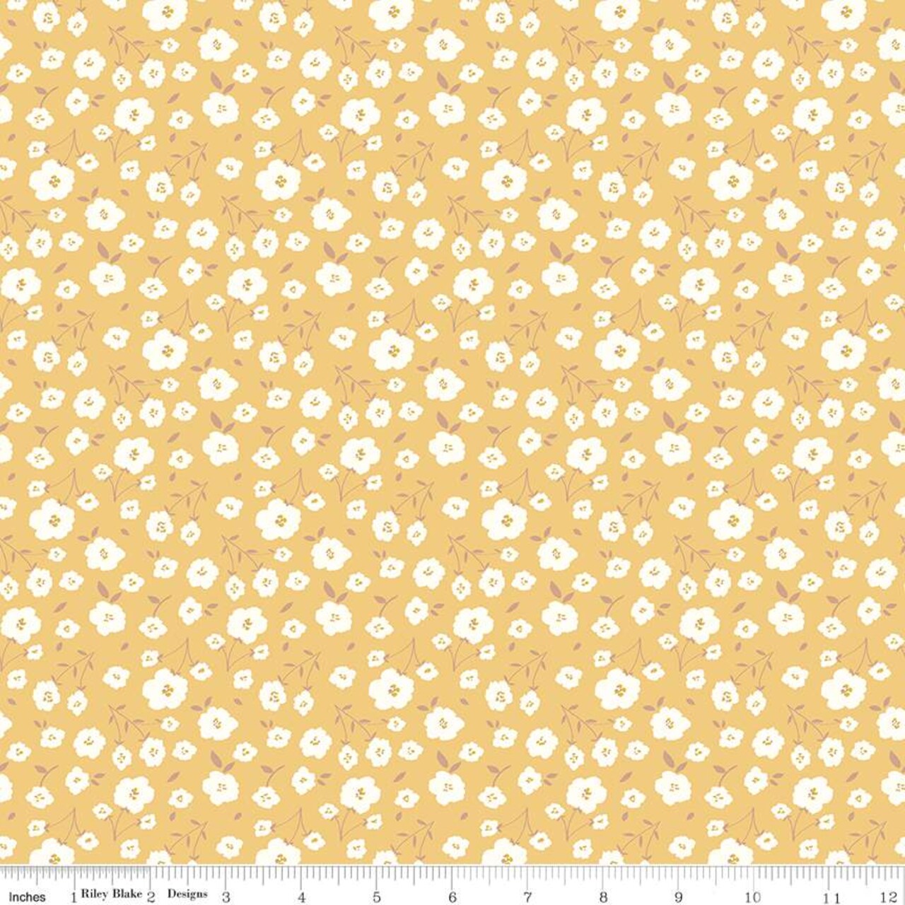 Fabric Riley Blake Honey Flowers Sunsetridge by the Quarter Yard C15732-HONEY
